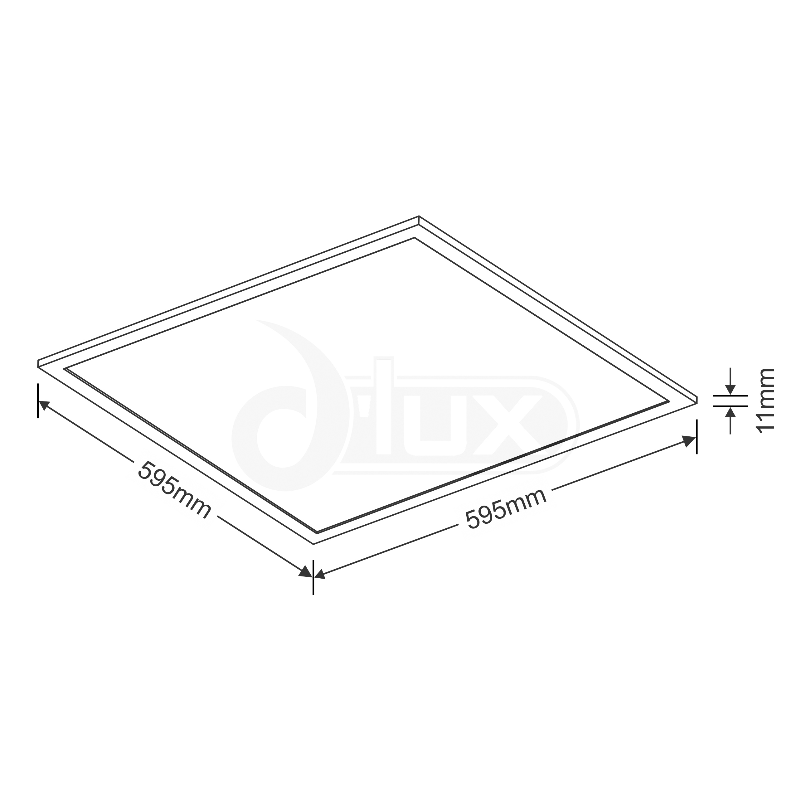 DL210020/TW  Piano 66 PM, 40W 595x595mm LED Panel Diffuser 3200lm 4000K 80° IP44